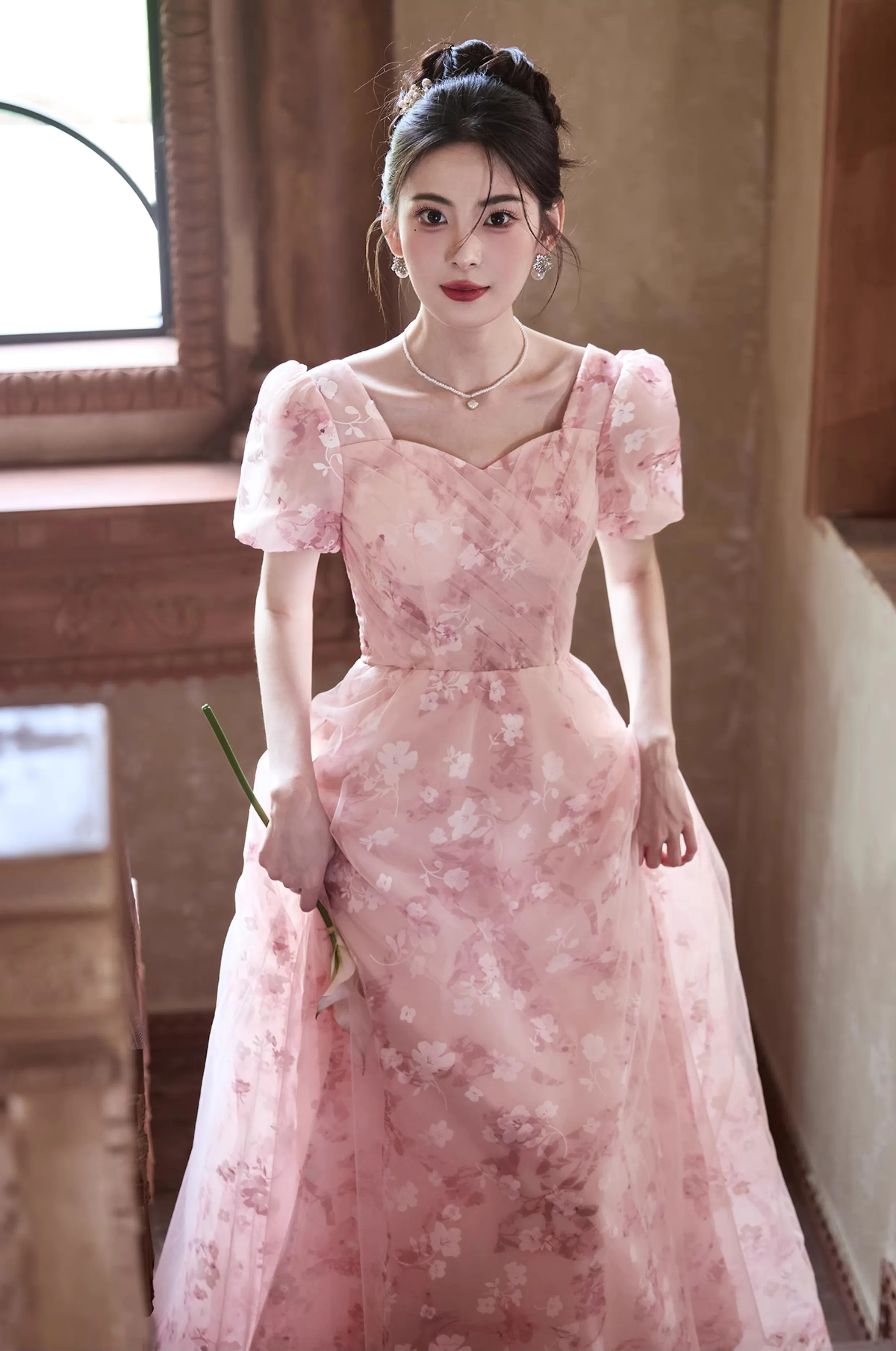 Sweet-Princess-Soft-Pink-Sweetheart-Neckline-Floral-Tulle-Evening-Dress12