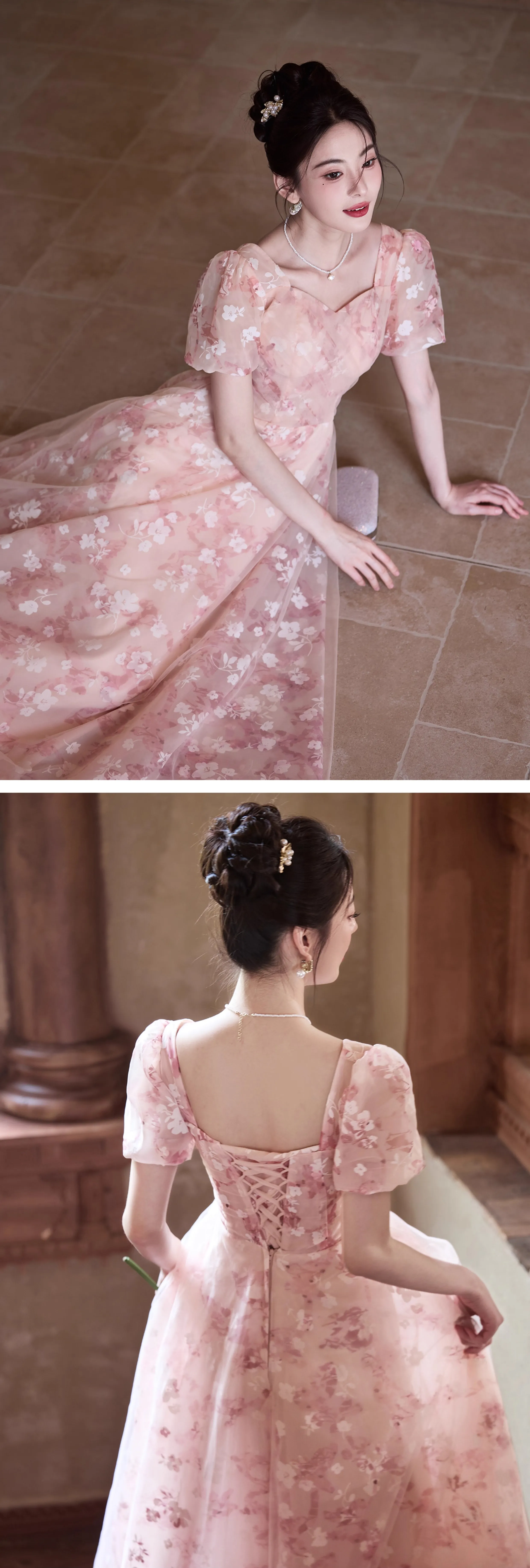 Sweet-Princess-Soft-Pink-Sweetheart-Neckline-Floral-Tulle-Evening-Dress14