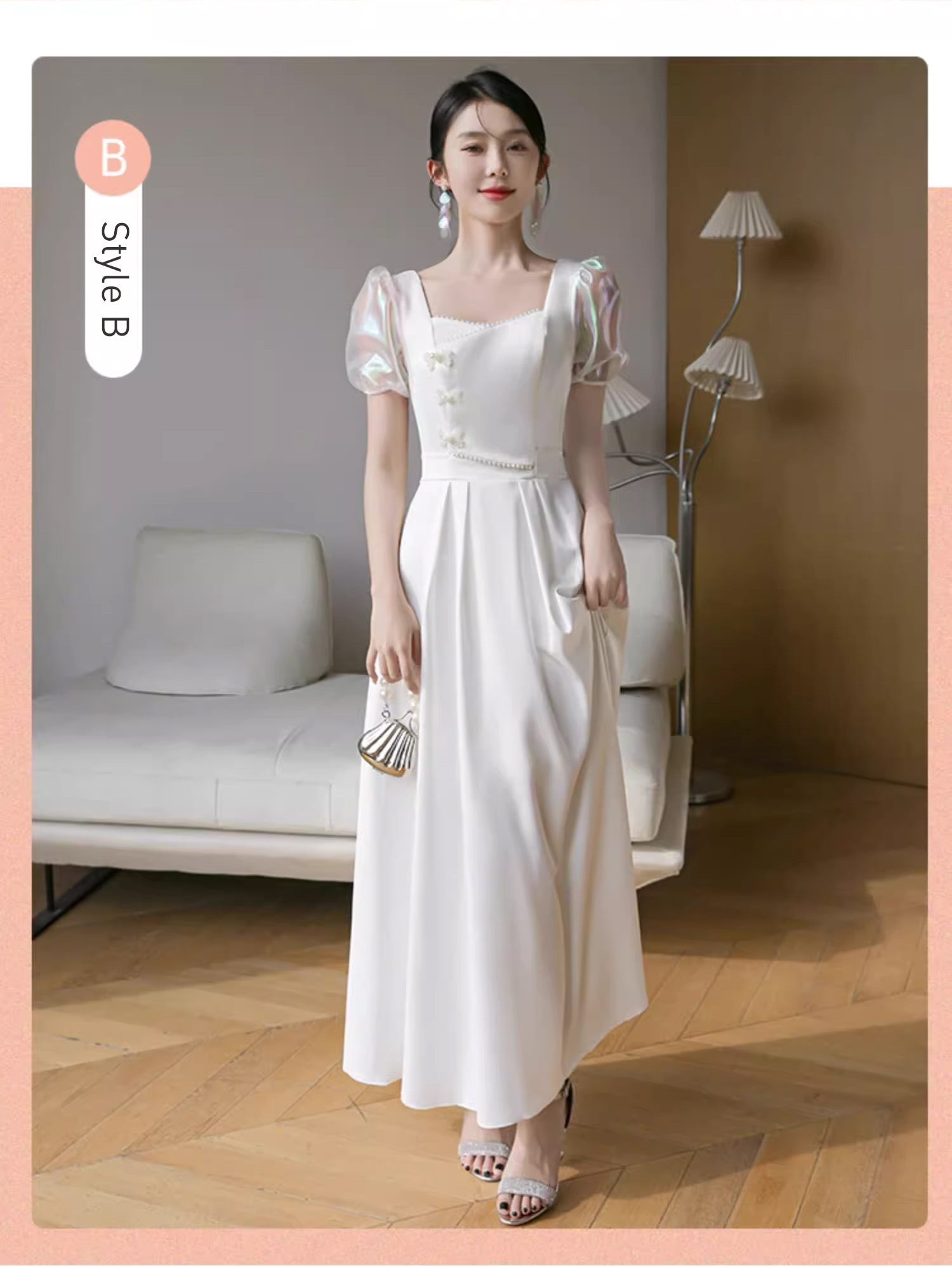 Unique-White-Wedding-Bridal-Party-Attire-Long-Dress-Evening-Gown17