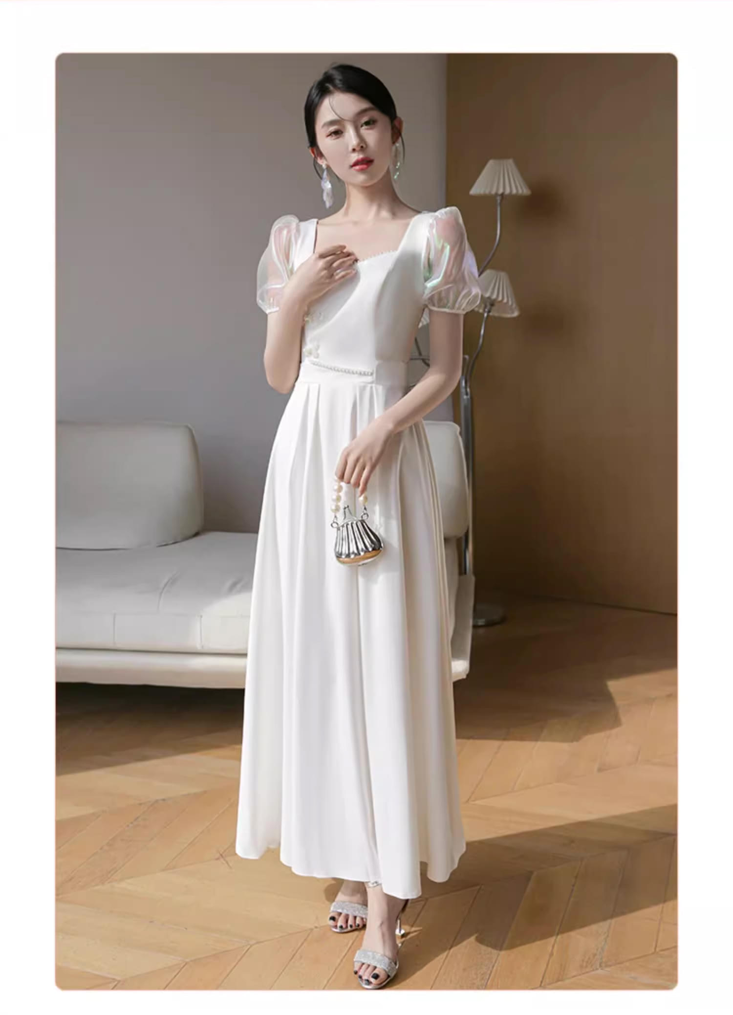 Unique-White-Wedding-Bridal-Party-Attire-Long-Dress-Evening-Gown18