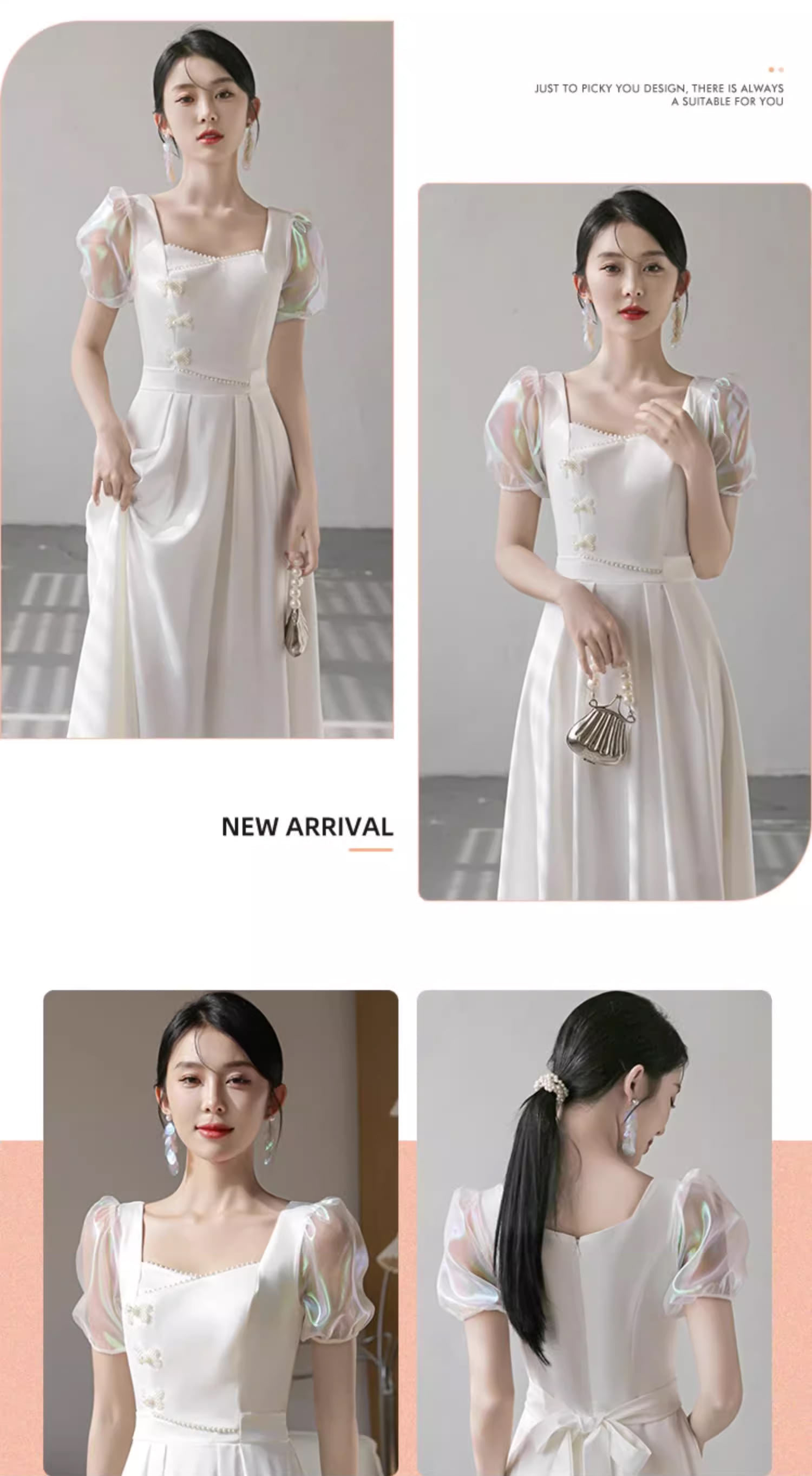 Unique-White-Wedding-Bridal-Party-Attire-Long-Dress-Evening-Gown19