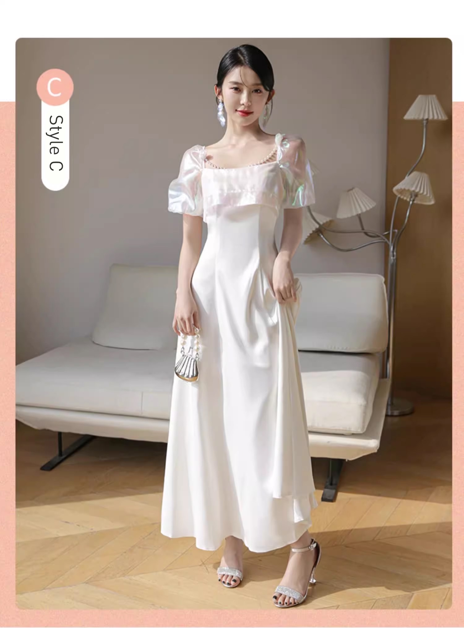 Unique-White-Wedding-Bridal-Party-Attire-Long-Dress-Evening-Gown20