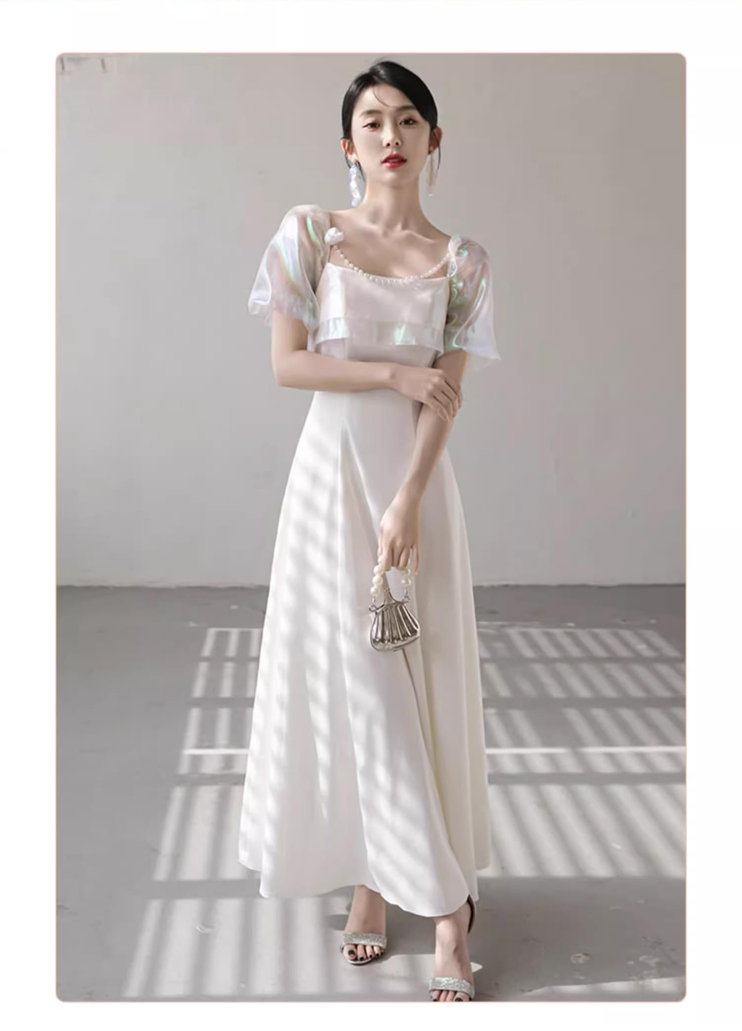 Unique-White-Wedding-Bridal-Party-Attire-Long-Dress-Evening-Gown21