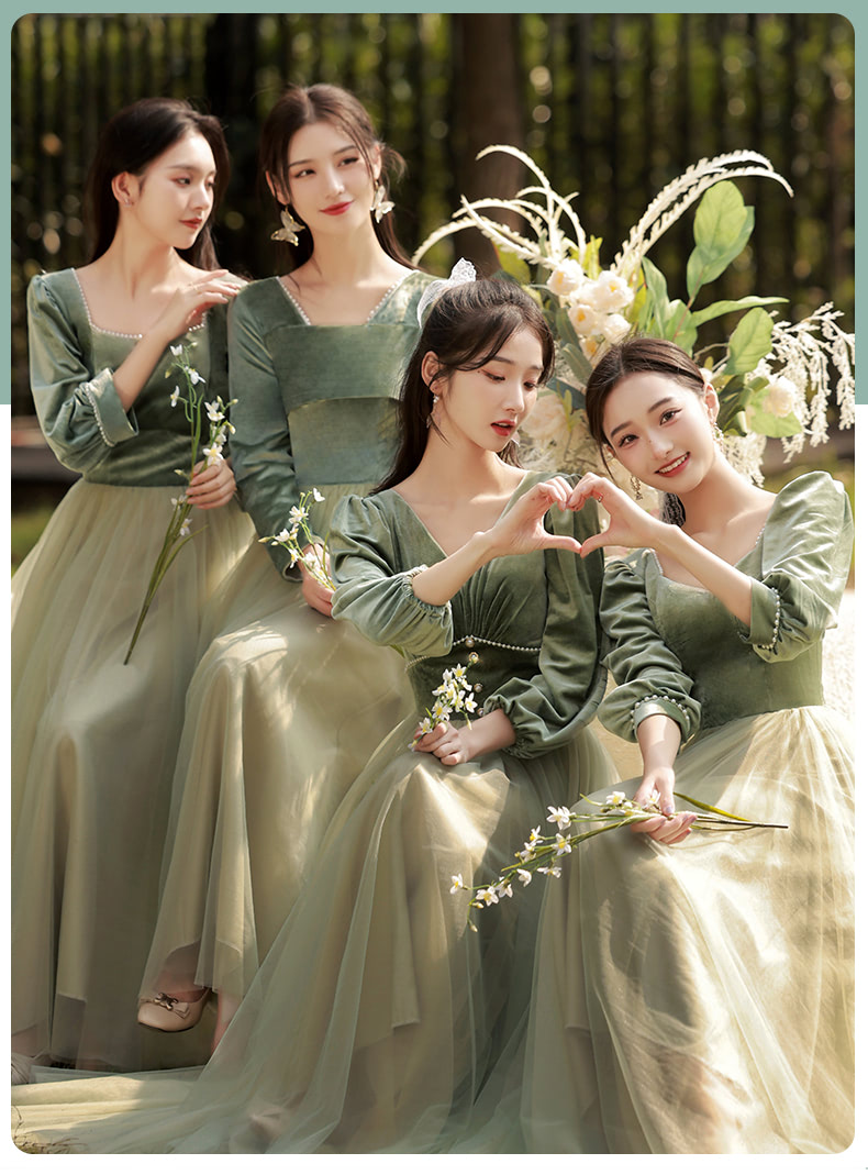 Velvet-Bridesmaid-Maxi-Dress-Green-Long-Sleeve-Bridal-Party-Gown11.jpg