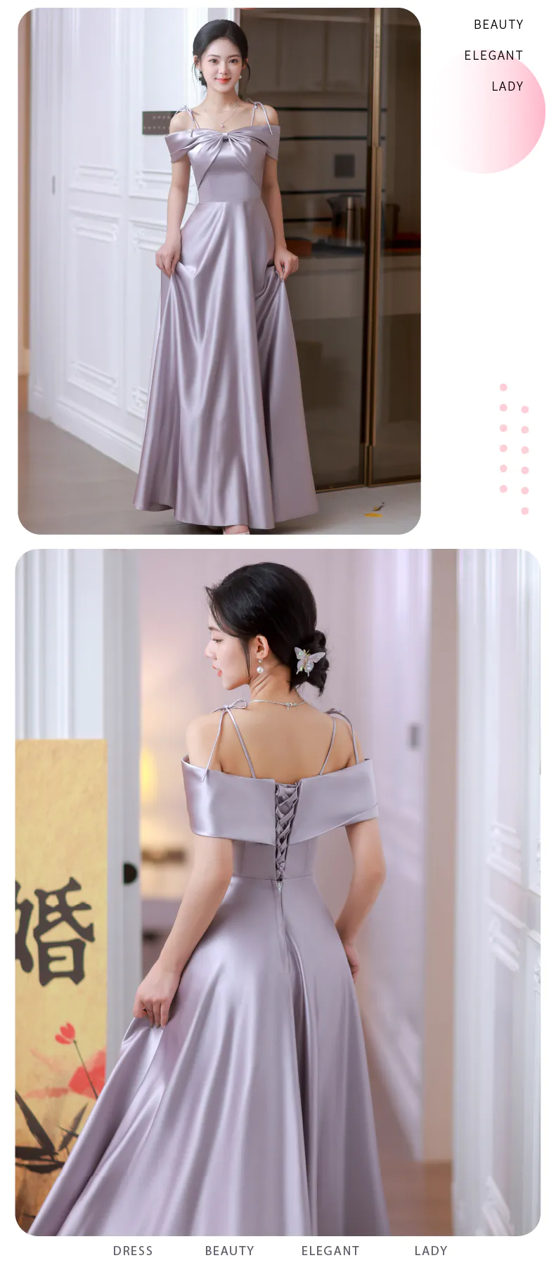 A-Line-Light-Purple-Halter-Neck-Beach-Hotel-Wedding-Satin-Bridesmaid-Dress15