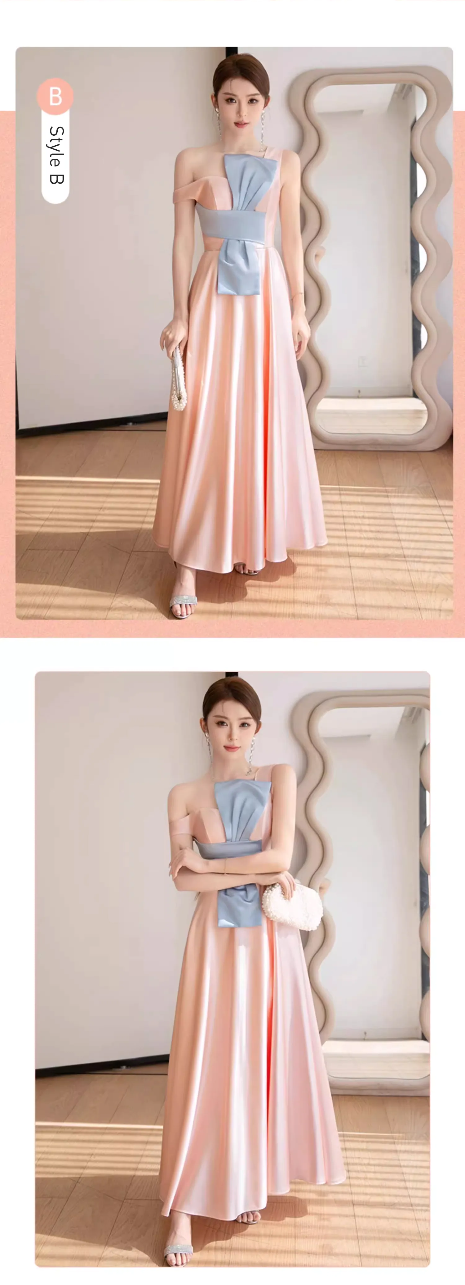 A-Line-Pink-Satin-Wedding-Bridal-Party-Homecoming-Evening-Maxi-Dress17