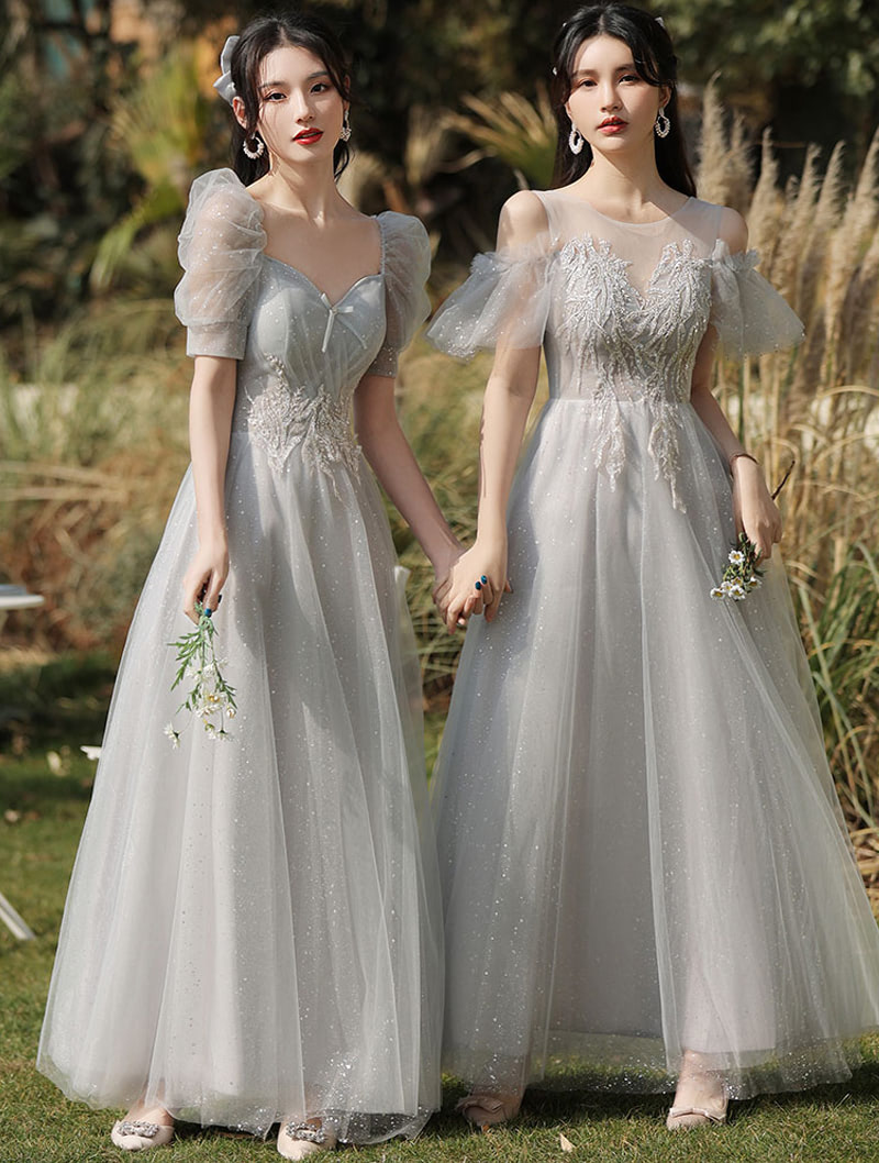 Beautiful Gray Occasion Prom Bridesmaid Evening Maxi Dress03