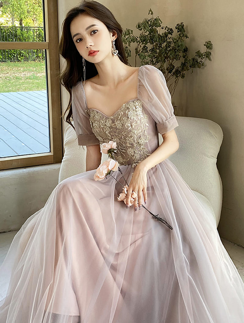Beautiful Pink Floral Maxi Dress for Bridesmaid Graduation Homecoming03