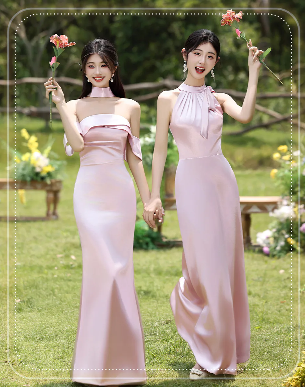 Charming-Pink-Satin-Wedding-Guest-Party-Maid-of-Honor-Bridesmaid-Dress07