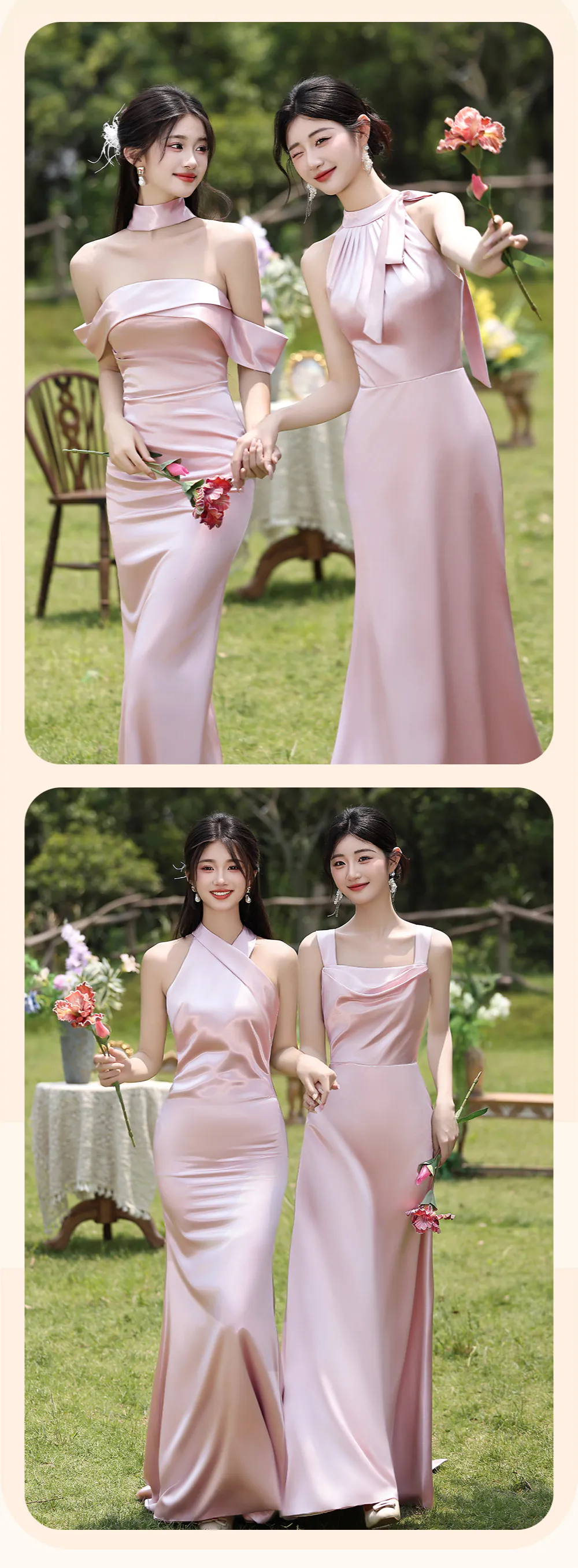 Charming-Pink-Satin-Wedding-Guest-Party-Maid-of-Honor-Bridesmaid-Dress08