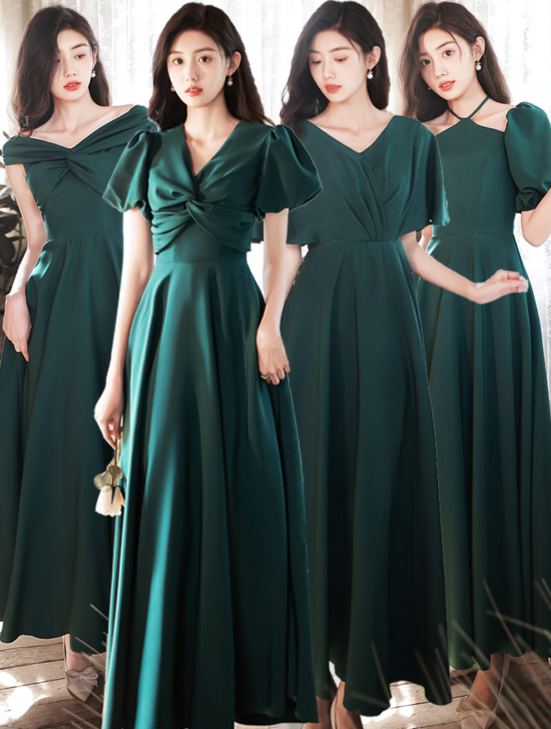 Fashion Dark Green Bridesmaid Casual Cocktail Party Maxi Dress02