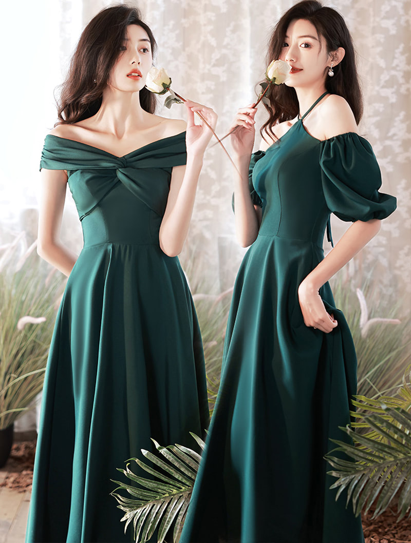 Fashion Dark Green Bridesmaid Casual Cocktail Party Maxi Dress03