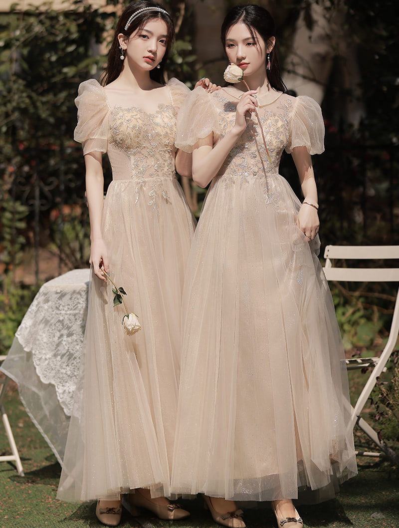 Formal Apricot Bridesmaid Dress Evening Gown for Wedding Party01