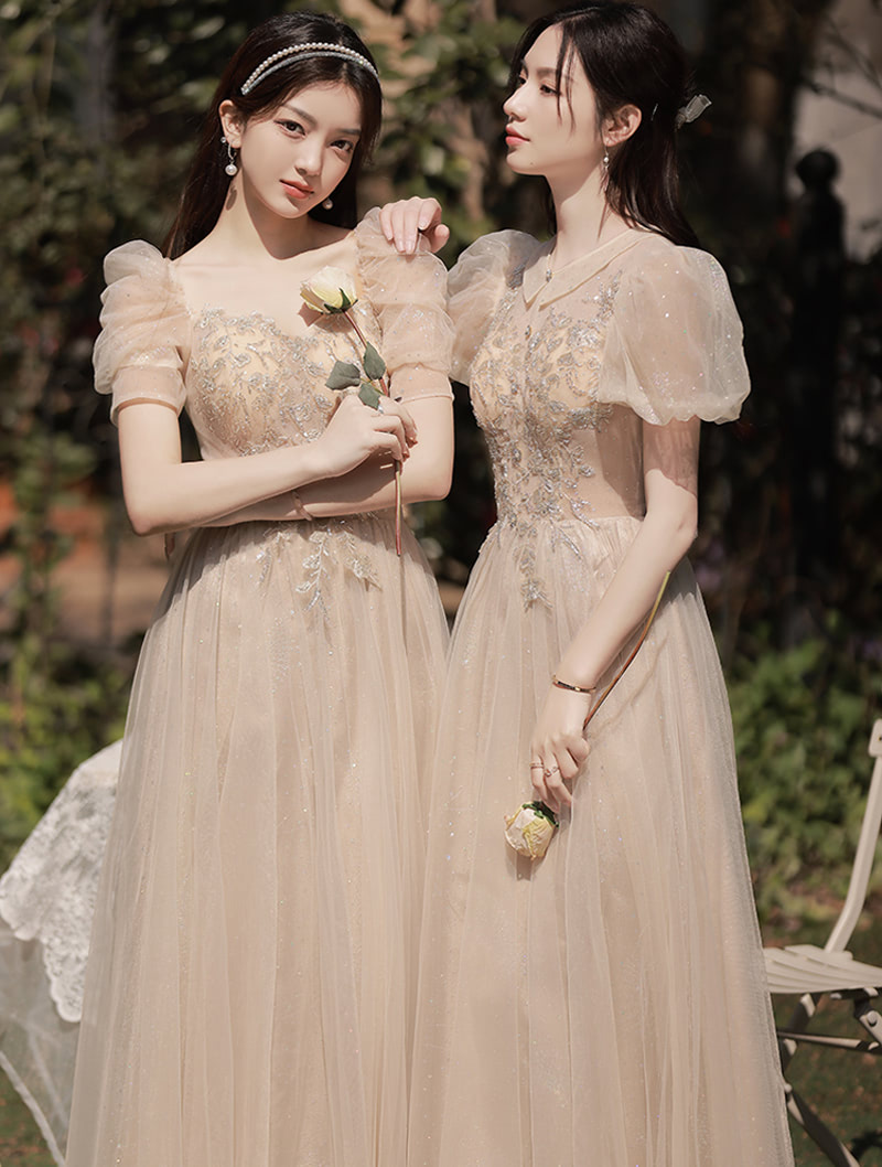 Formal Apricot Bridesmaid Dress Evening Gown for Wedding Party02