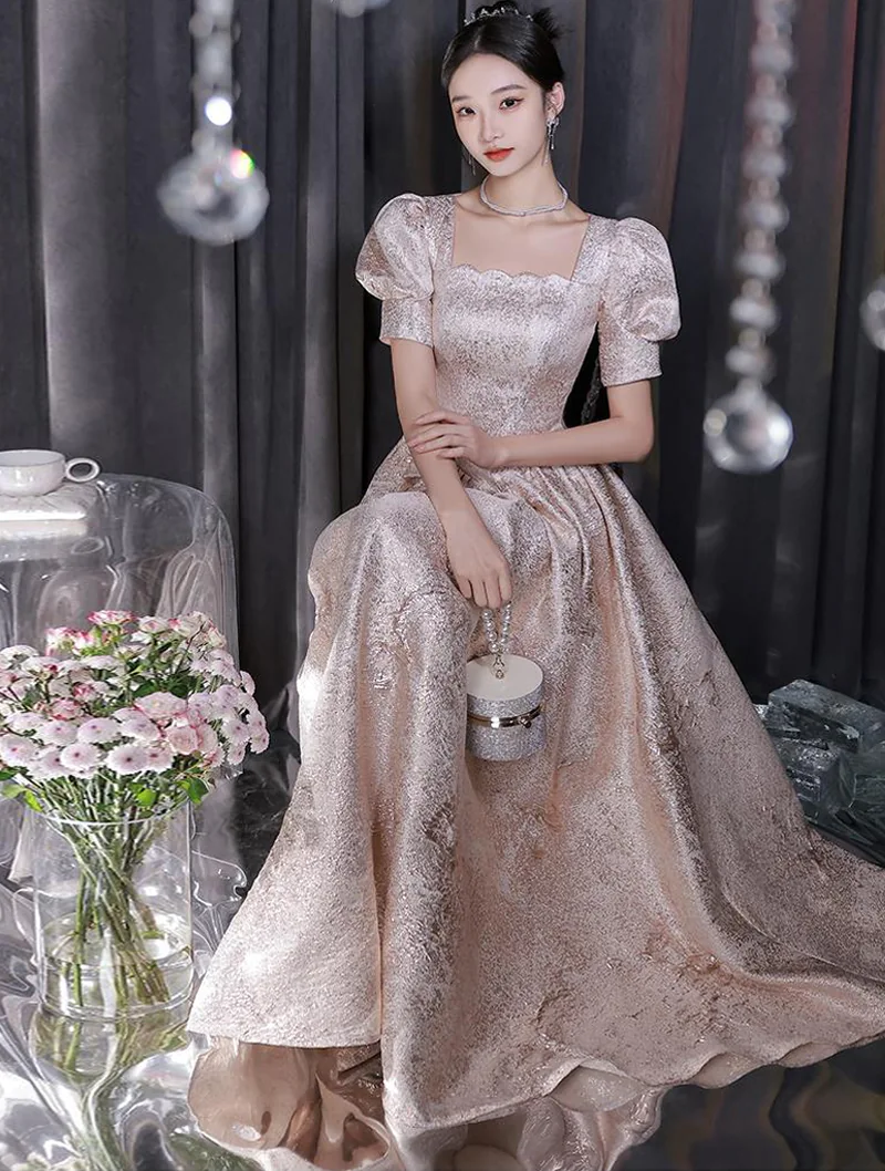 Graceful Luxury Champagne Formal Gown Special Occasion Evening Dress04