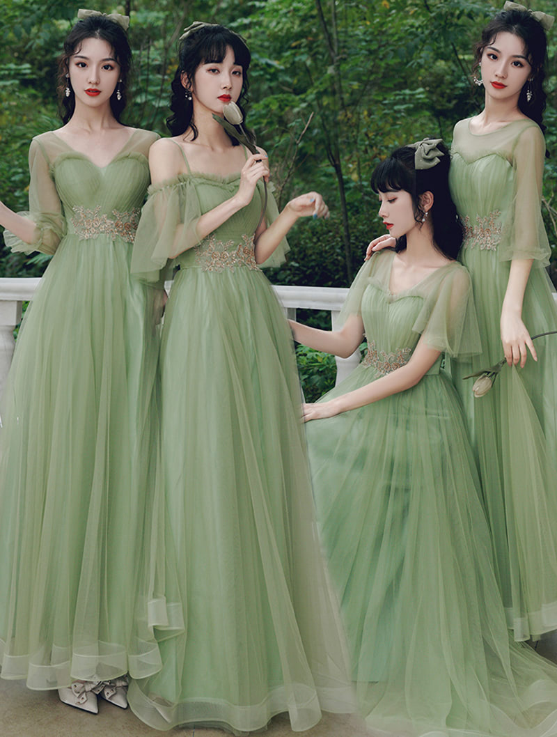 Green Bridesmaid Maxi Dress Boho Beach Wedding Guest Formal Gown02