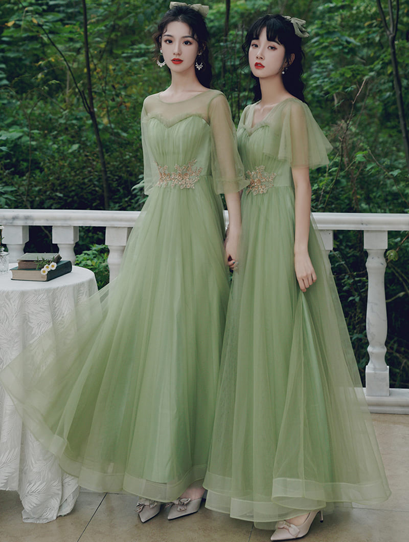 Green Bridesmaid Maxi Dress Boho Beach Wedding Guest Formal Gown03