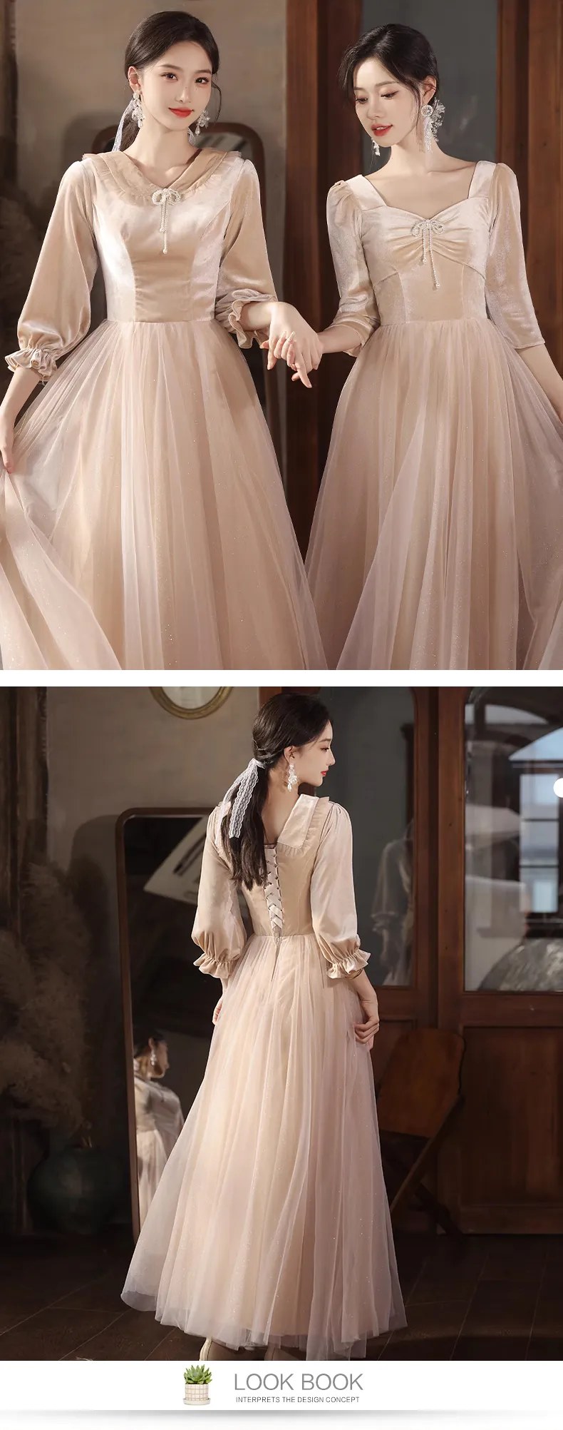 Khaki-Velvet-Long-Sleeve-Bridesmaid-Dress-Graduation-Party-Long-Gown18
