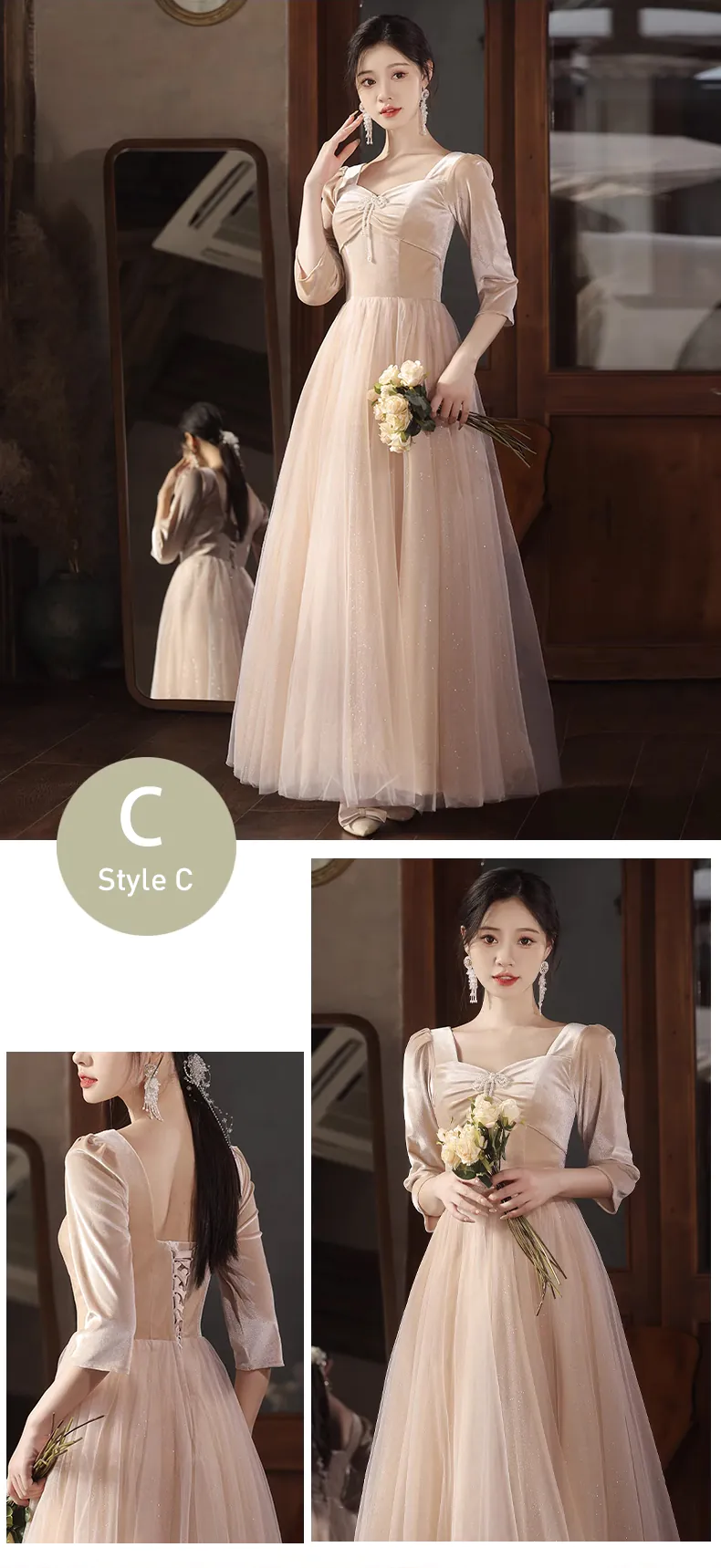 Khaki-Velvet-Long-Sleeve-Bridesmaid-Dress-Graduation-Party-Long-Gown19