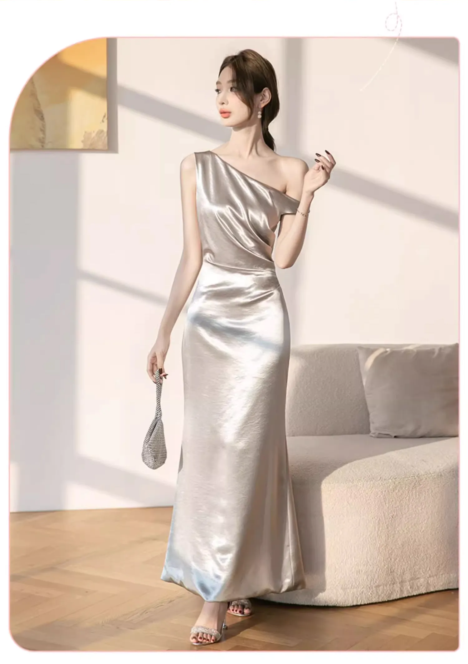 Minimalist-Grey-Satin-Bridesmaid-Dress-Wedding-Birthday-Party-Attire12