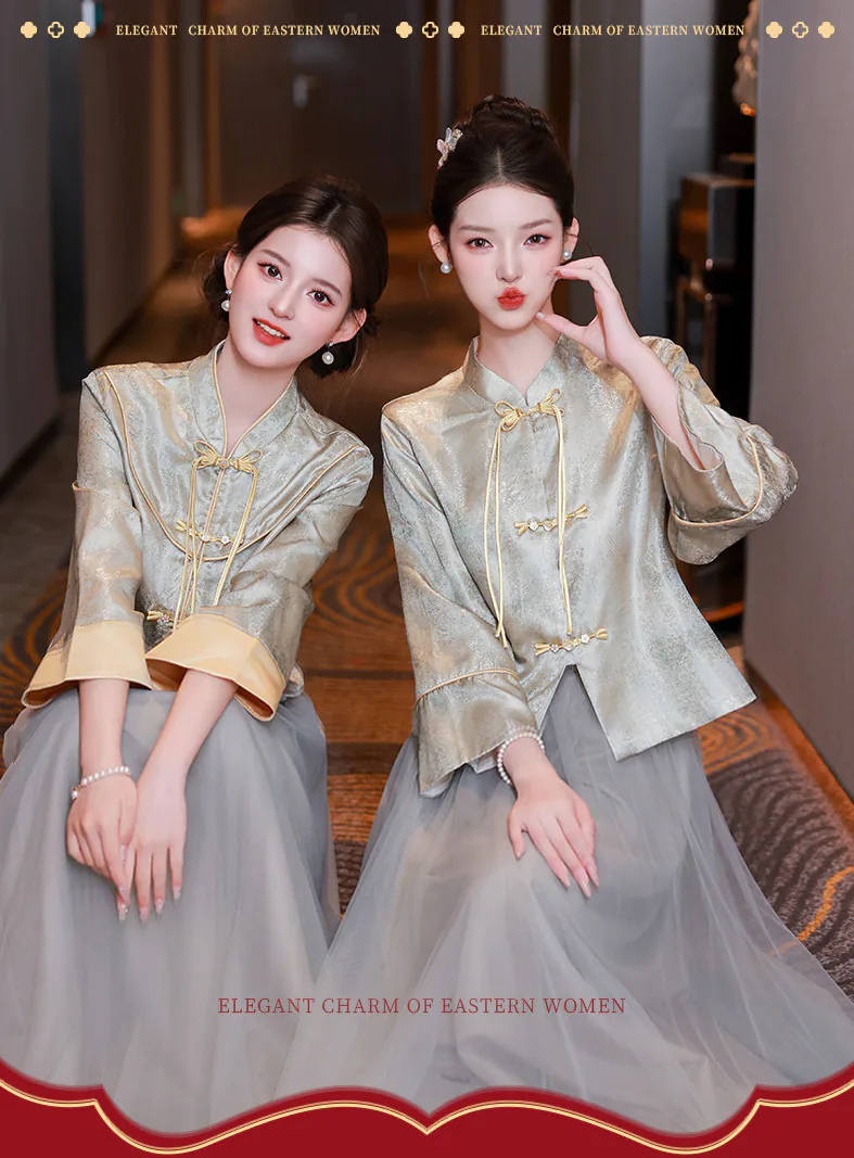 Retro-Grey-Green-Jacquard-Top-Tulle-Skirt-Oriental-Style-Bridesmaid-Dress09
