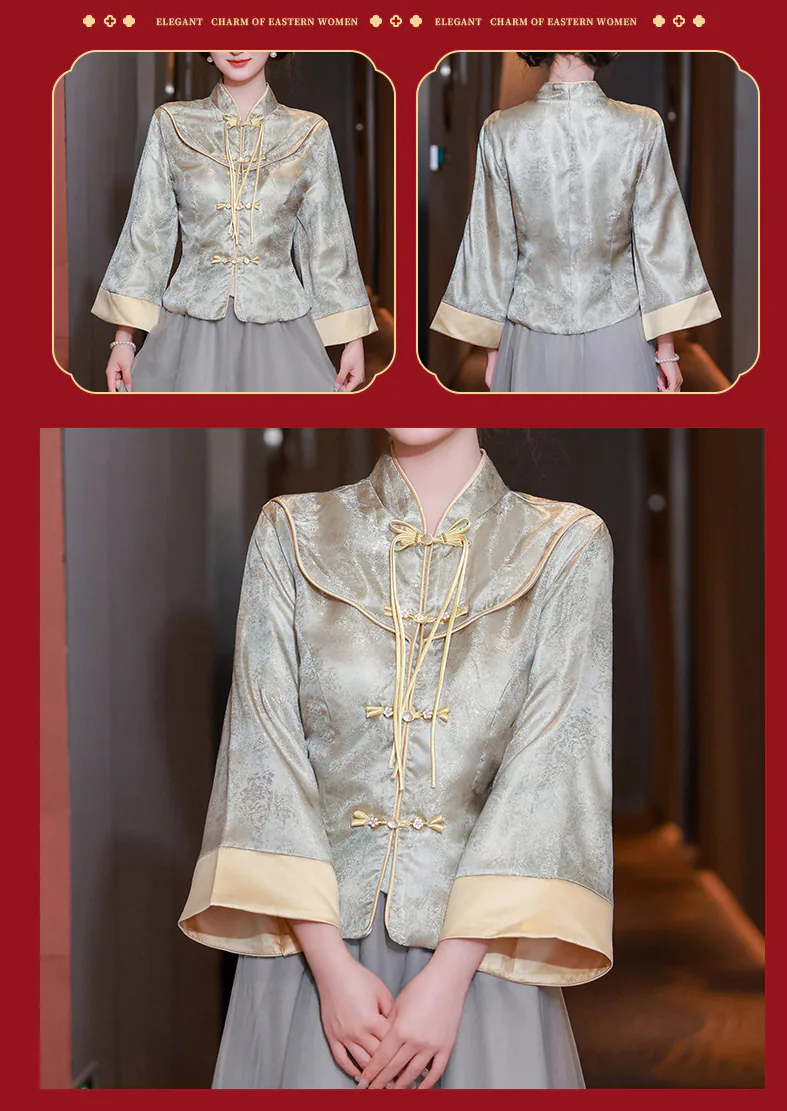 Retro-Grey-Green-Jacquard-Top-Tulle-Skirt-Oriental-Style-Bridesmaid-Dress10