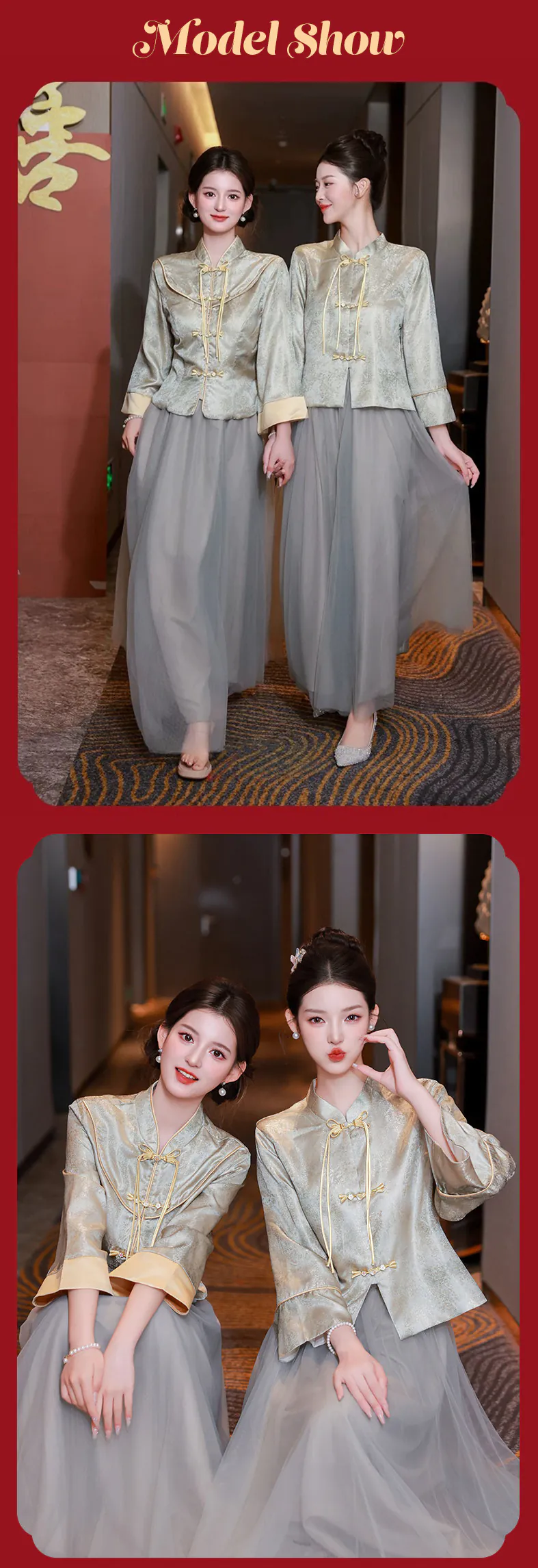 Retro-Grey-Green-Jacquard-Top-Tulle-Skirt-Oriental-Style-Bridesmaid-Dress12