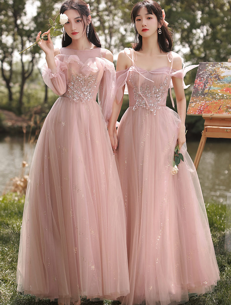Romantic Pink Bridal Party Dress Elegant Occasions Formal Gown01