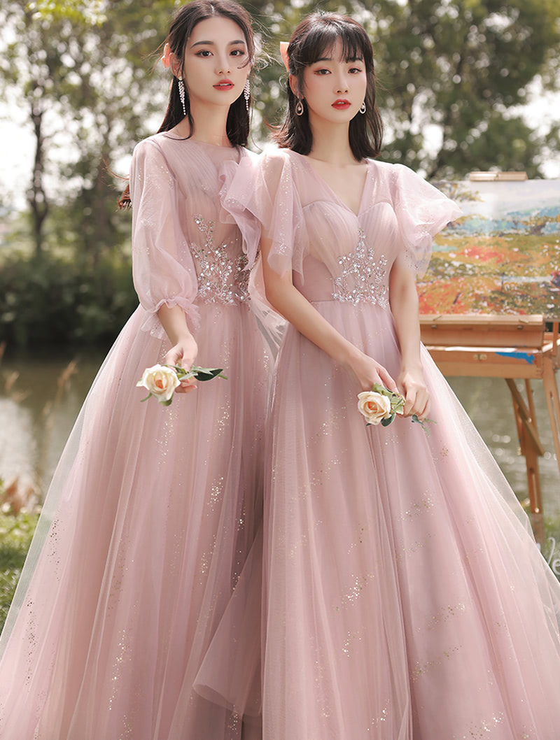 Romantic Pink Bridal Party Dress Elegant Occasions Formal Gown03