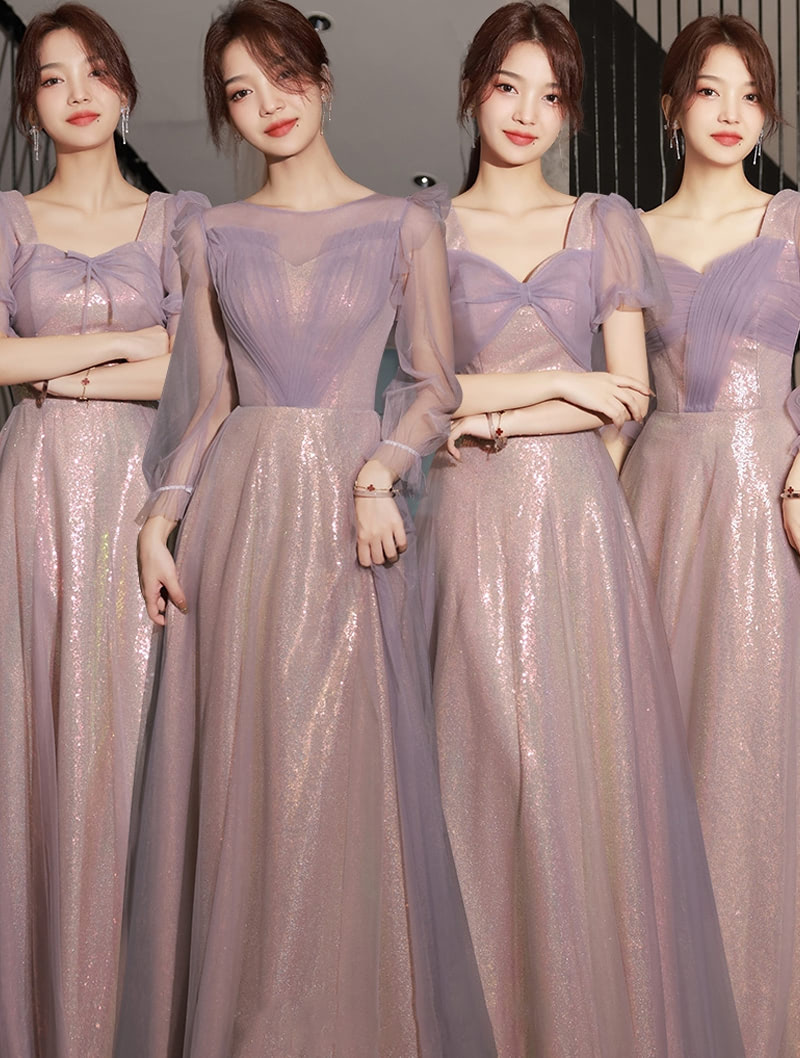 Romantic Purple Floor Length Bridesmaid Dating Evening Dress01