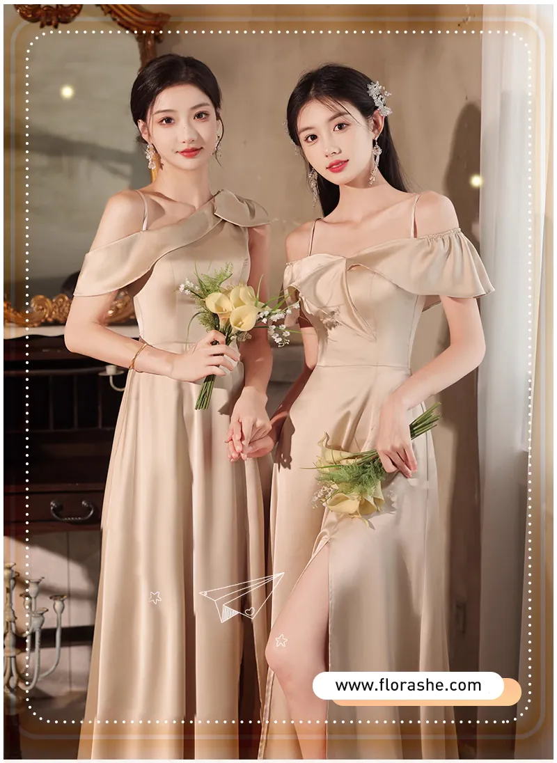 Sweet-Champagne-Satin-Bridesmaid-Long-Dress-Party-Evening-Gown10