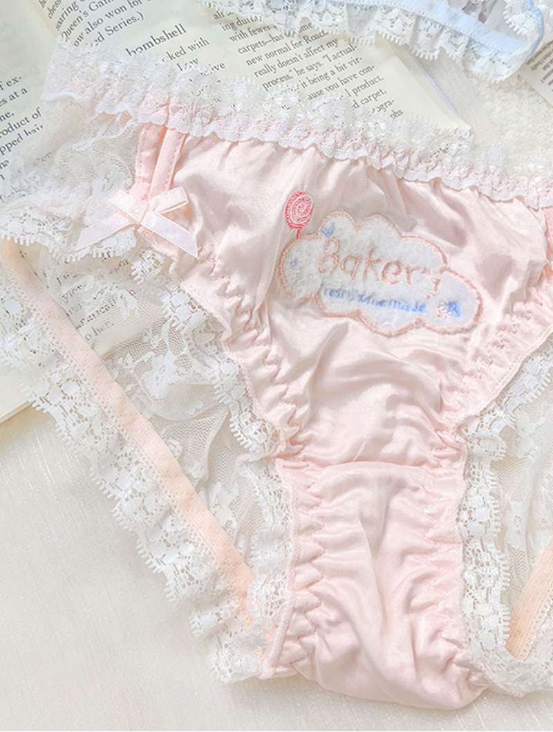 Sweet Embroidery Milk Silk Satin Underwear Panties for Ladies03