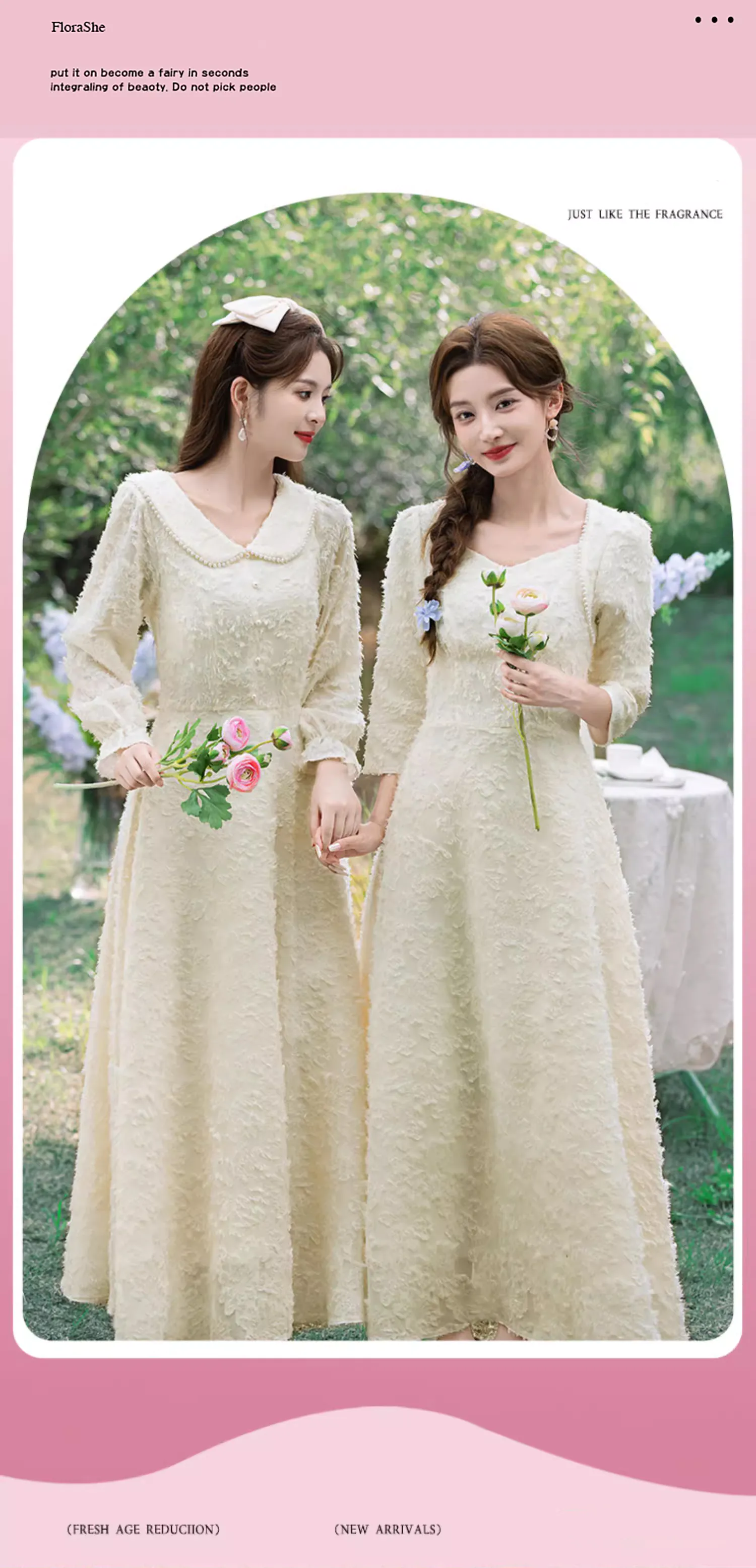 Sweet-Long-Sleeve-Champagne-Color-Bridesmaid-Maxi-Dress-Party-Gown11
