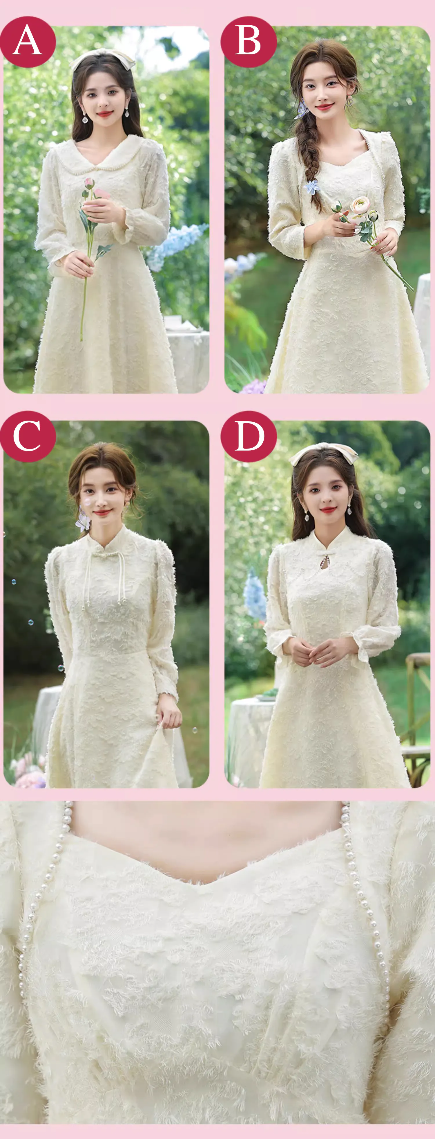 Sweet-Long-Sleeve-Champagne-Color-Bridesmaid-Maxi-Dress-Party-Gown15