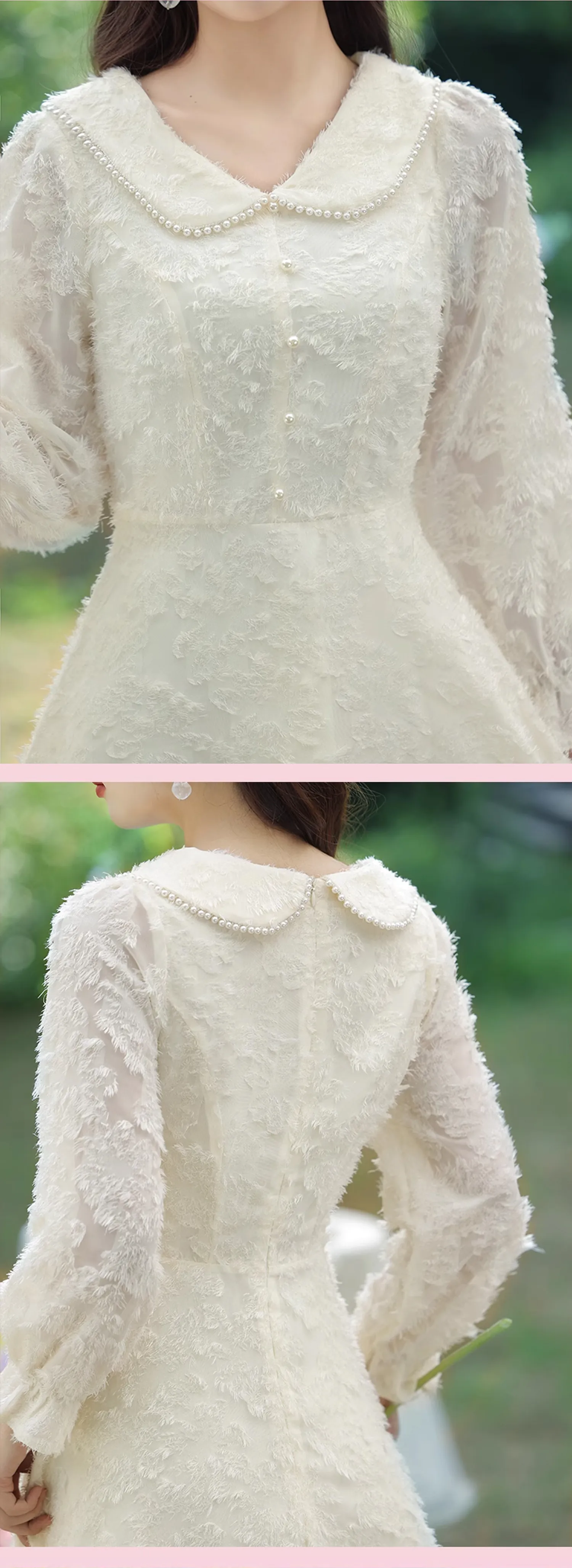 Sweet-Long-Sleeve-Champagne-Color-Bridesmaid-Maxi-Dress-Party-Gown18