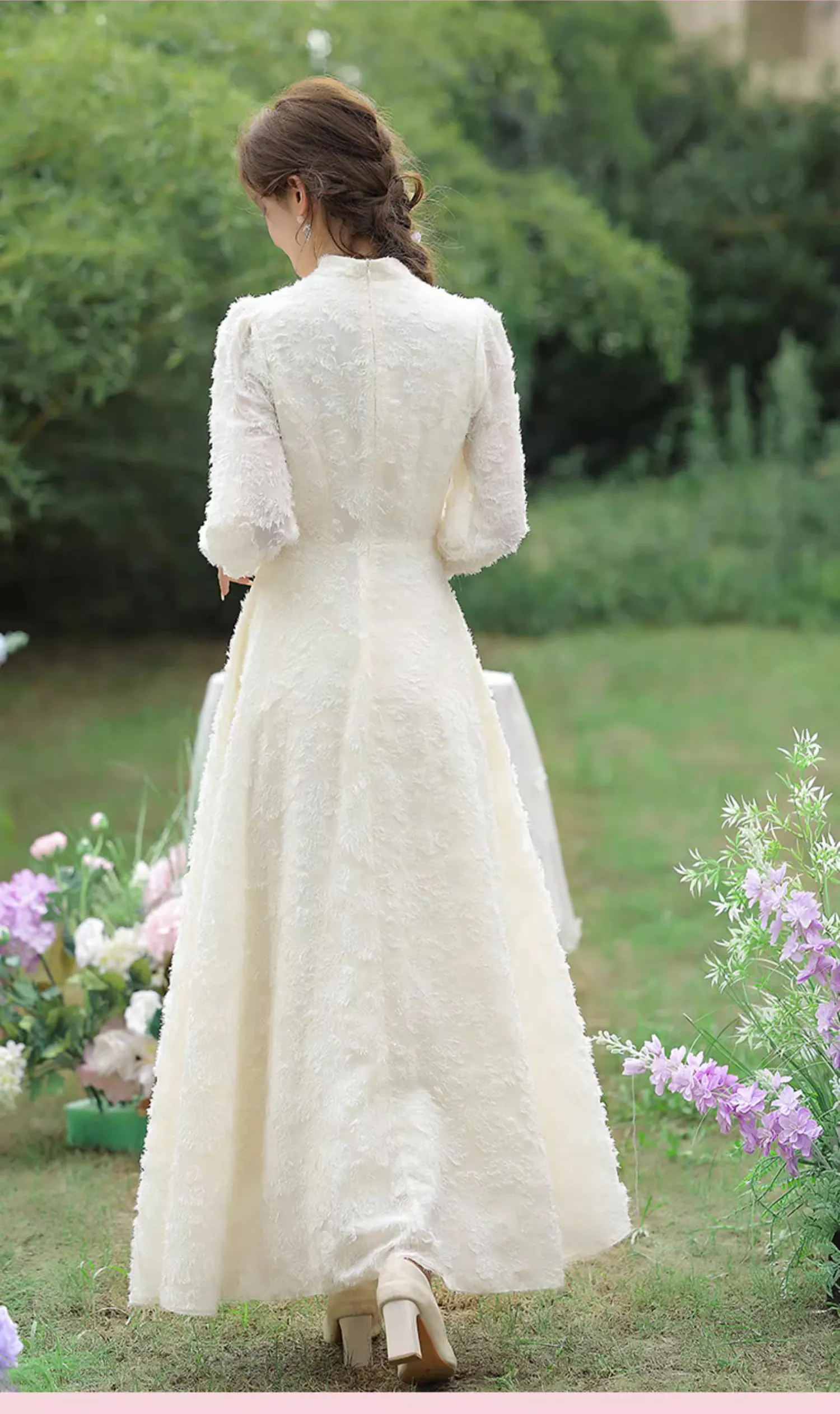 Sweet-Long-Sleeve-Champagne-Color-Bridesmaid-Maxi-Dress-Party-Gown24