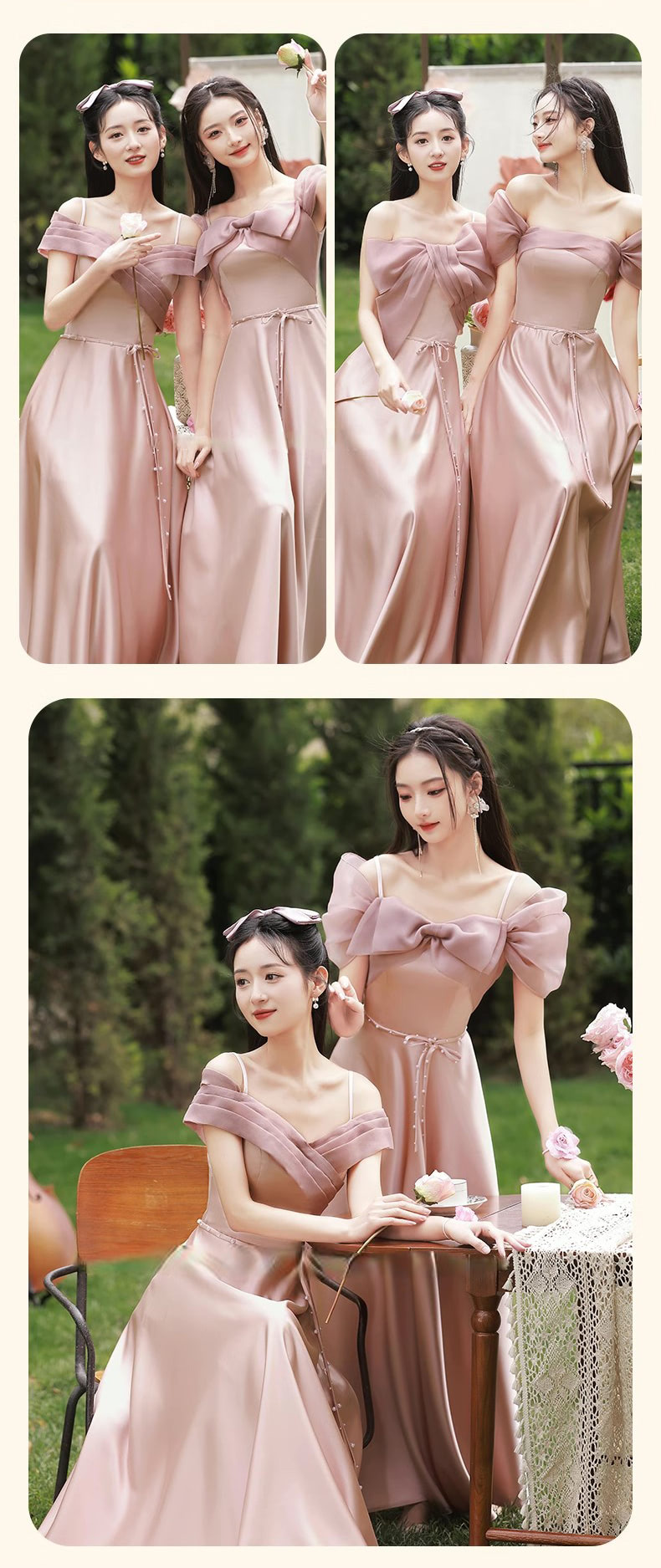 Sweet-Pink-Satin-Bridesmaid-Dress-Wedding-Prom-Guest-Formal-Outfit14