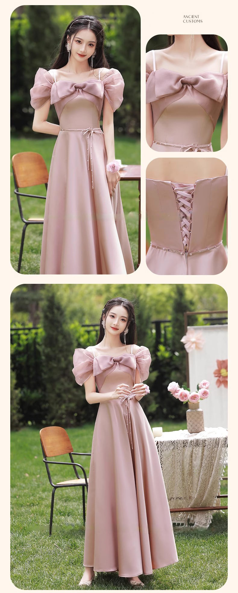 Sweet-Pink-Satin-Bridesmaid-Dress-Wedding-Prom-Guest-Formal-Outfit17