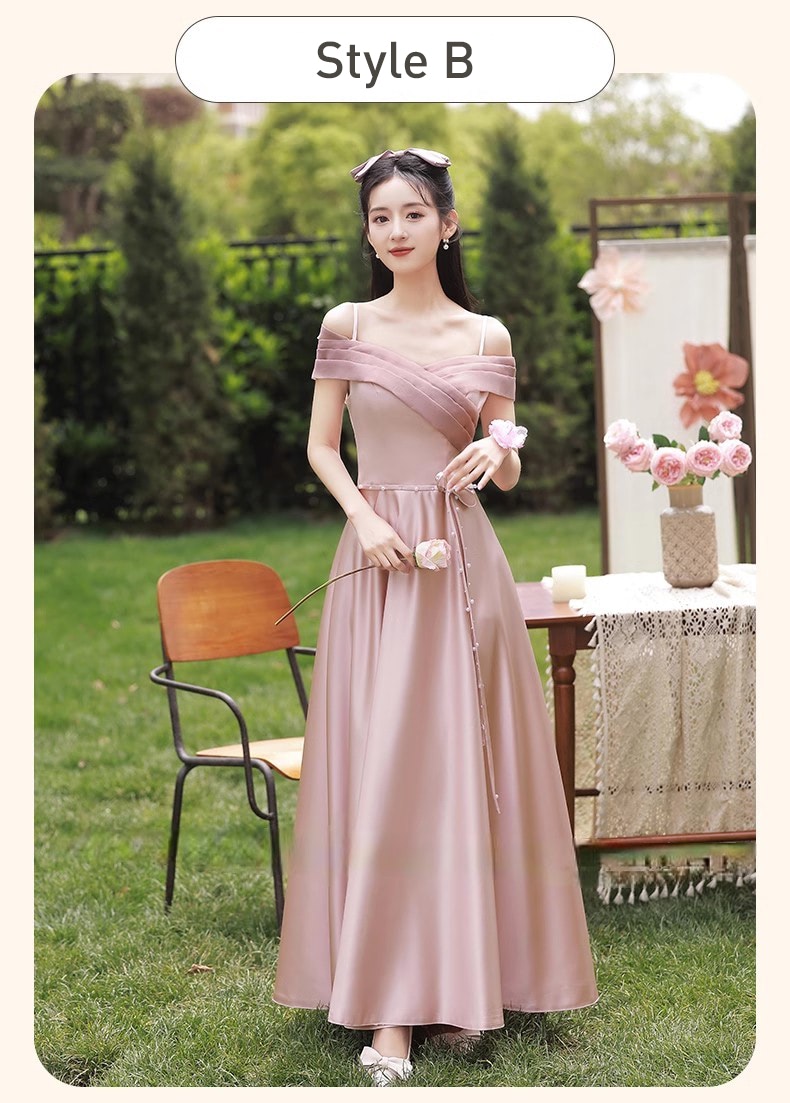 Sweet-Pink-Satin-Bridesmaid-Dress-Wedding-Prom-Guest-Formal-Outfit19
