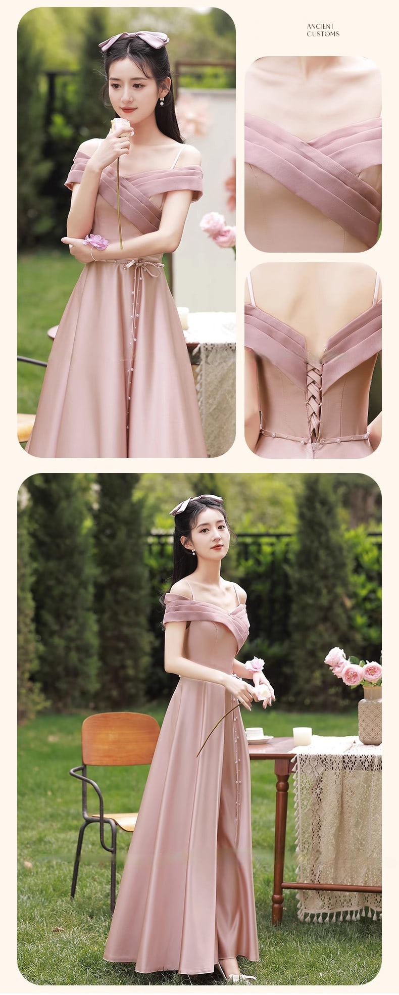 Sweet-Pink-Satin-Bridesmaid-Dress-Wedding-Prom-Guest-Formal-Outfit20