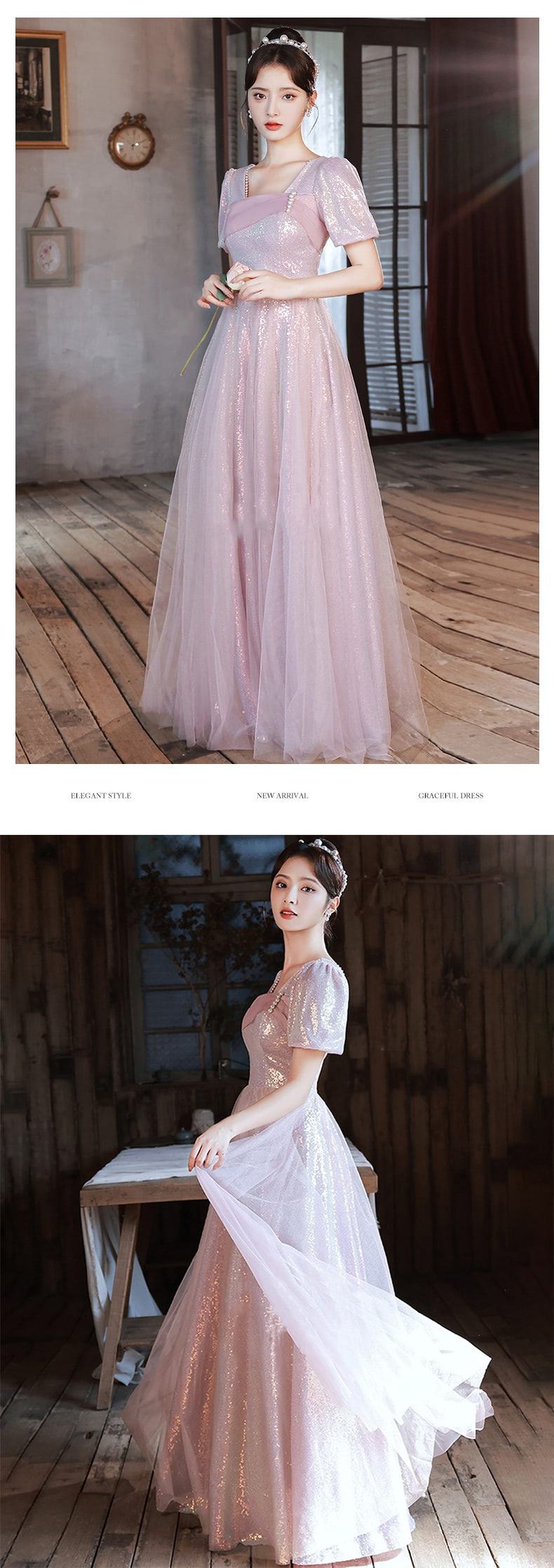 Fairy-Square-Neck-Pink-Princess-Prom-Evening-Party-Long-Dress15