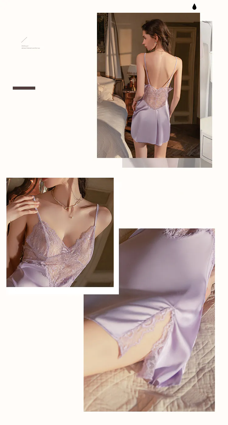 Sexy-Lavender-Deep-V-Neck-Sheer-Lace-Eyelash-Backless-Lingerie-Nightgown08
