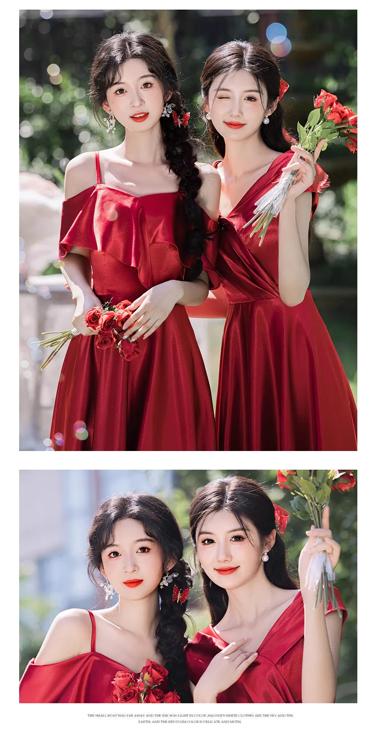 Sweet-Wine-Red-Satin-Wedding-Guest-Bridesmaid-Formal-Evening-Dress14