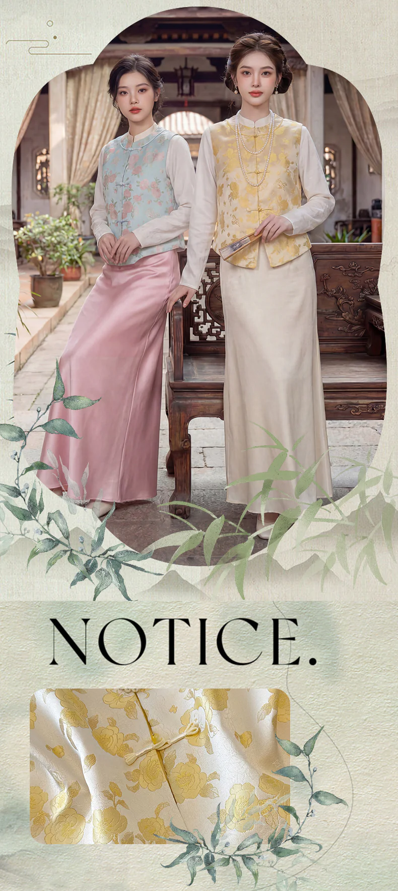 Vintage-Oriental-Hanfu-Style-Jacquard-Vest-White-Blouse-Satin-Skirt-Set09