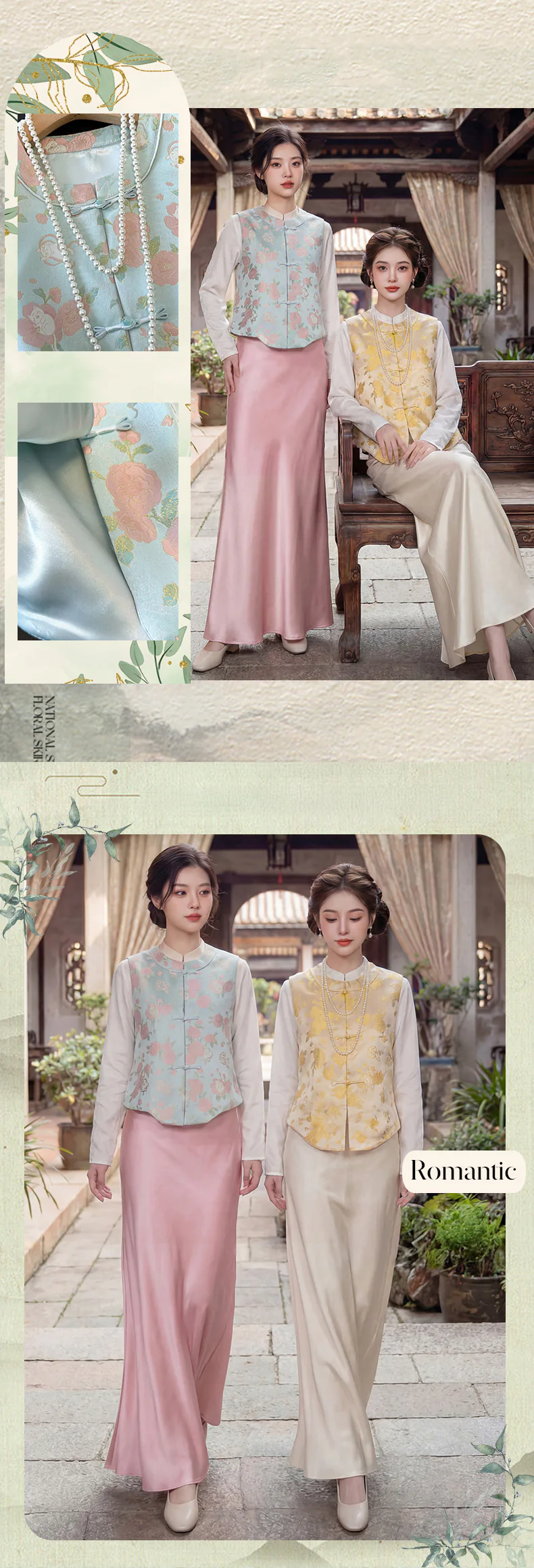 Vintage-Oriental-Hanfu-Style-Jacquard-Vest-White-Blouse-Satin-Skirt-Set10