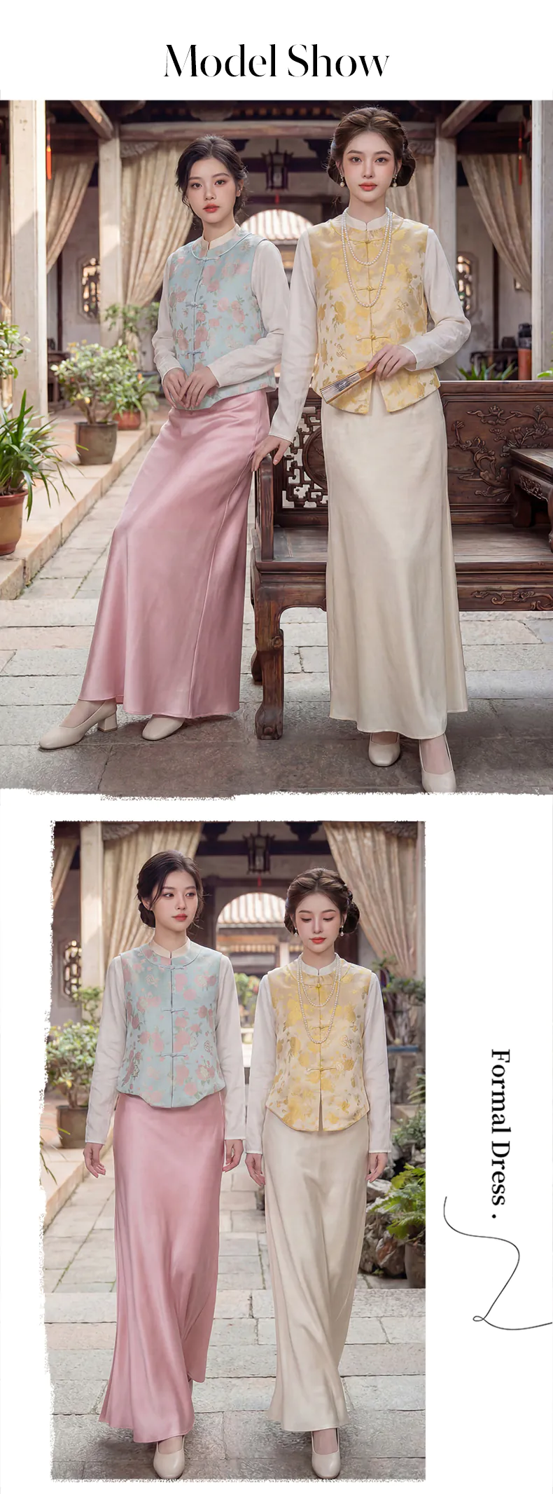 Vintage-Oriental-Hanfu-Style-Jacquard-Vest-White-Blouse-Satin-Skirt-Set12