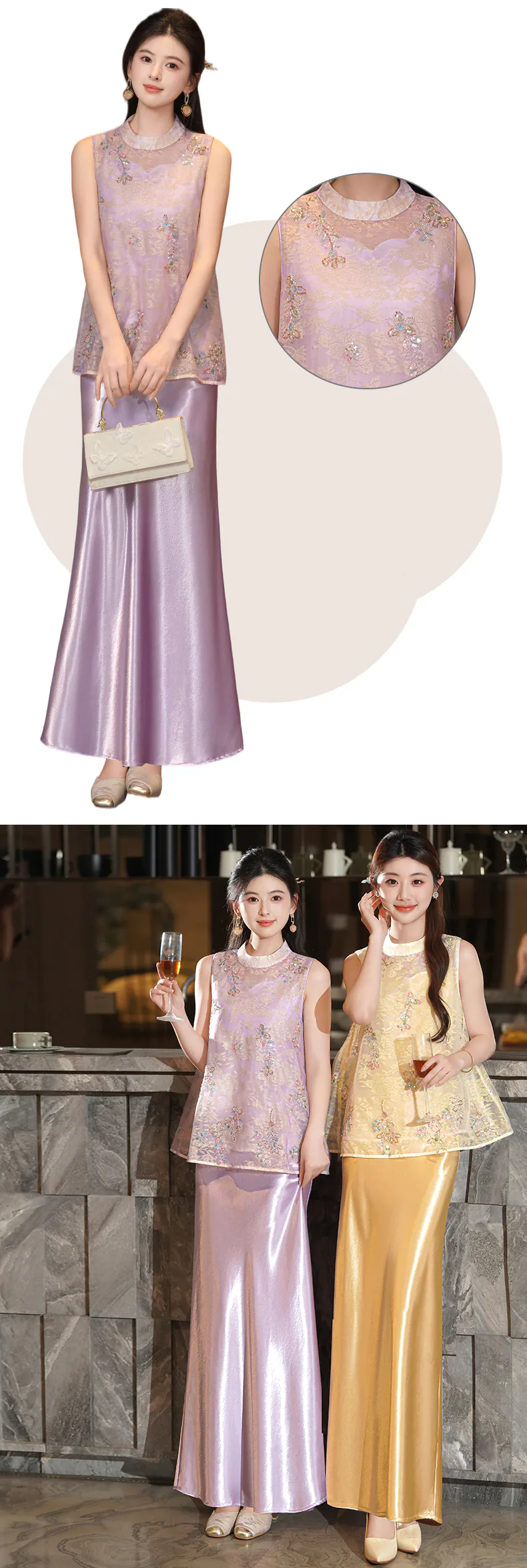 Vintage-Sheer-Lace-Embroidered-Top-with-Silky-Satin-Skirt-Matching-Set11