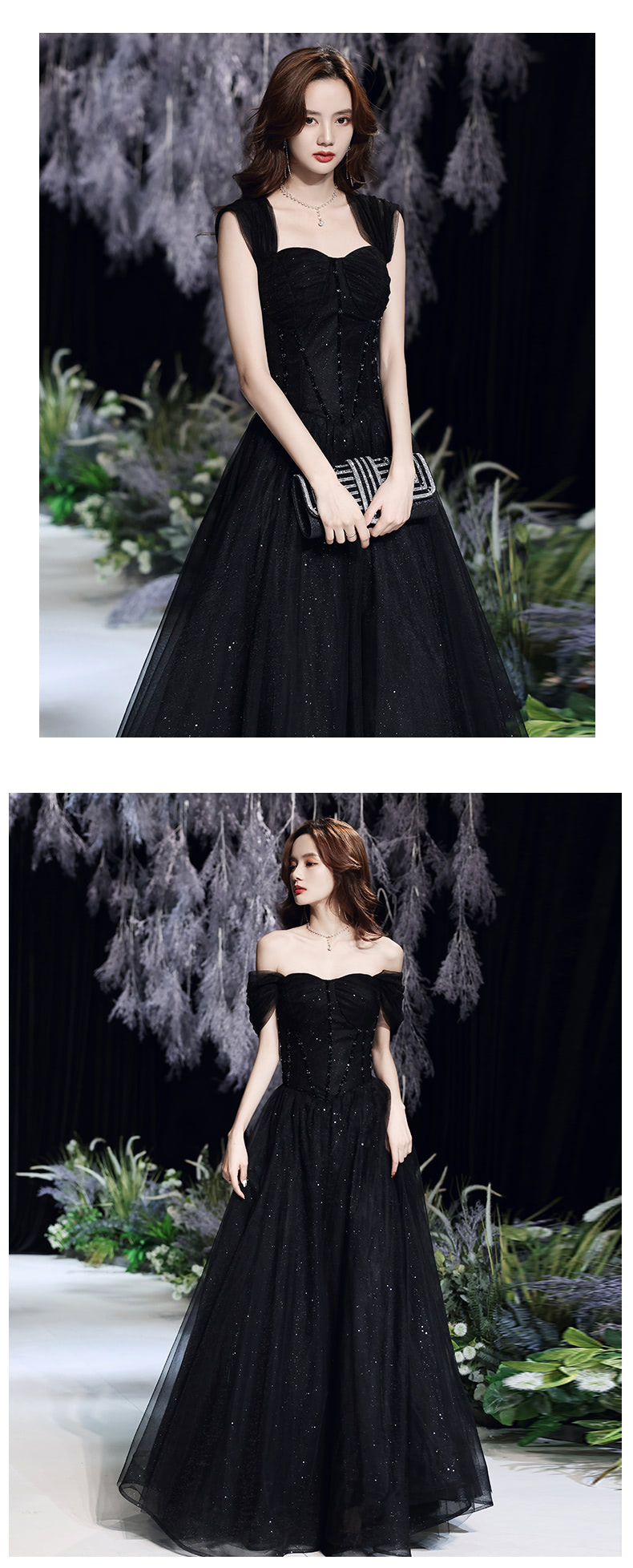 Womens-Unique-Black-Special-Occasion-Prom-Party-Long-Dress14