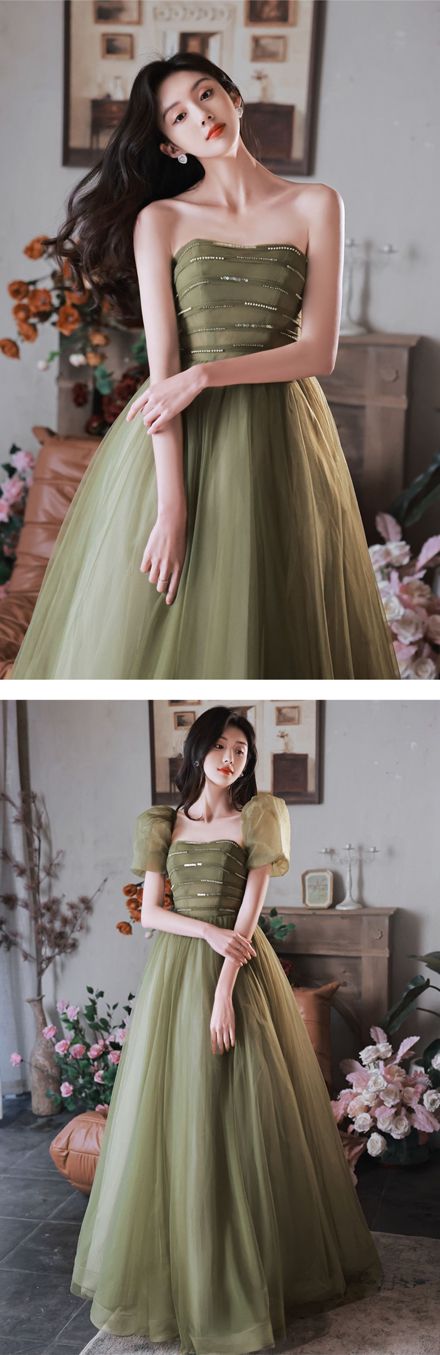 A-Line-Green-Tulle-Formal-Evening-Maxi-Dress-Long-Ball-Gown