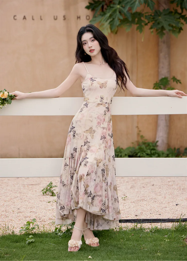 Aesthetic-Slim-Fit-Fishtail-Flowy-Skirt-Slip-Dress-with-Knit-Cardigan-Set09